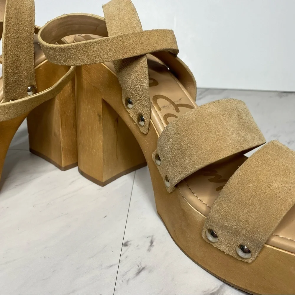 Sam Edelman Rosalind Tan Platform Heeled Sandal 9.5